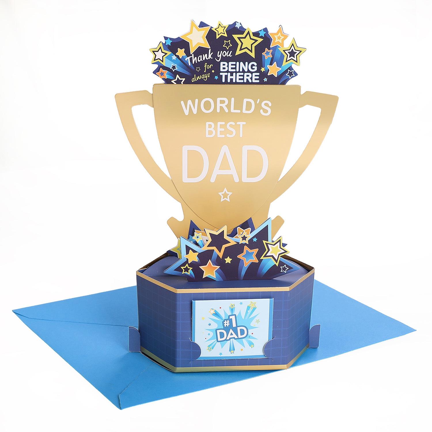 Father s Day Card,3D Pop Up Greeting Card Gift for Dad, Husband,Grandpa from Son Daughter Wife,World s Best Dad Fathers Day Card/Birthday Card for Dad