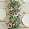 Artificial Peony Eucalyptus Garland, Fake Silk Flowers Wreath Vine for Home, Wall Hangings, Gardens, Arches, Wedding Party Decor