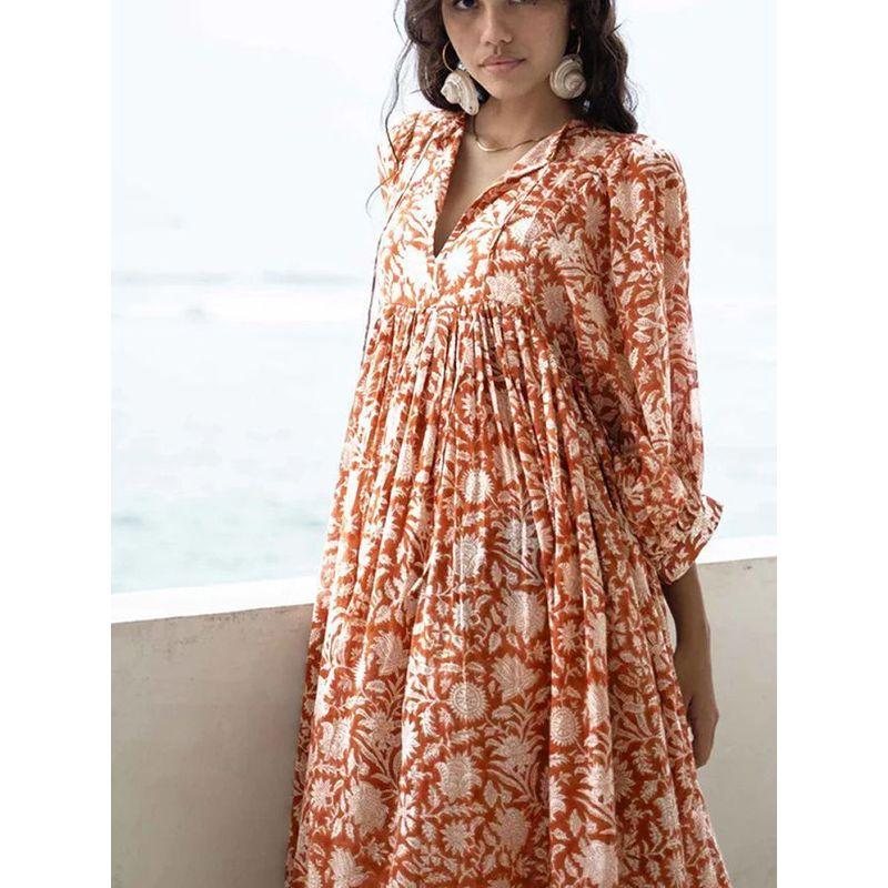 Floral Fashion Printed Dress for Women Floral Fashion Print Dress Women