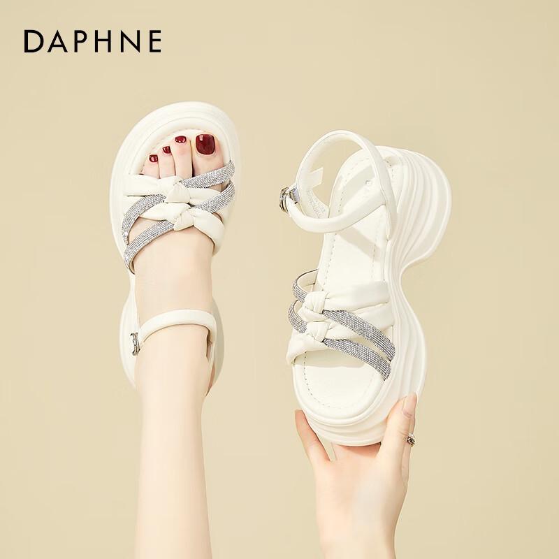 DAPHNE Women s Platform High Heel Rhinestone Open Toe Sandals EU 36