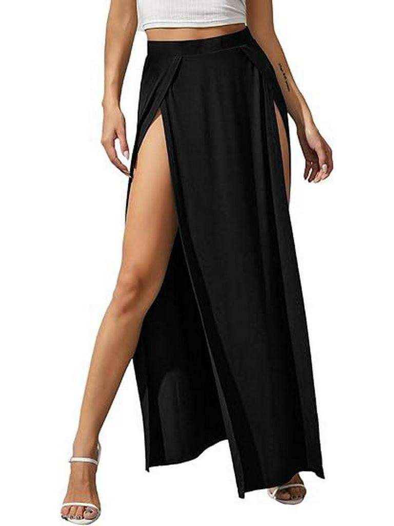 Elegant Women's Irregular Evening Gown - Solid Color Long Dress