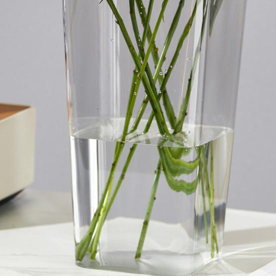 Klar blomster vase til borddekorationer Knusesikker Høj Cylinder Plastik Vase til Bryllupsbegivenhed Hjemmekontor Borddekoration