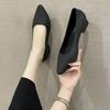 Korean Version of Women's Professional Work Shoes, Fashionable Pointed-toed Low-heeled Bag-toed Shoes, Solid Color, Light-mouthed, Lazy, One-pedal