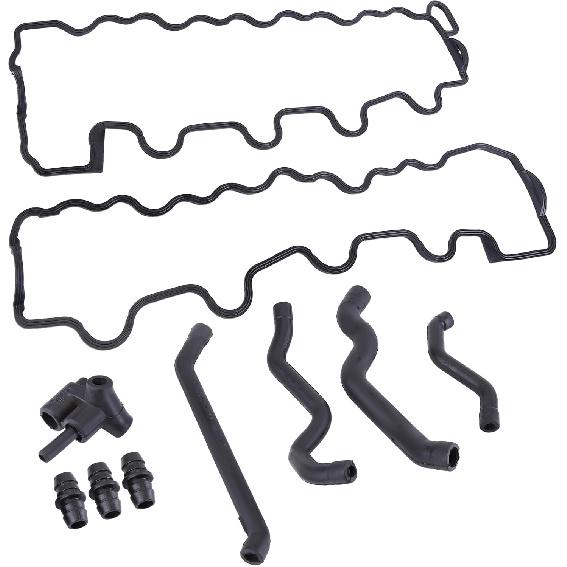 Pack of 2 Engine Valve Cover Gasket and Hose Set Fit for Mercedes-Benz ML320 ML350 ML430 E320 CLK320 C280 SLK320 C240 S500 SLK320 Replace 20180482