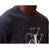 Calvin Klein Soft Breathable Letter Pattern Crew Neck Short Sleeve T-Shirt Men Tops Dark-Blue 40EC825-410