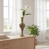 Antique Metal Vases with Embossed Geometric Pattern Dried Flower Arrangements Container for Table Centerpieces Decors