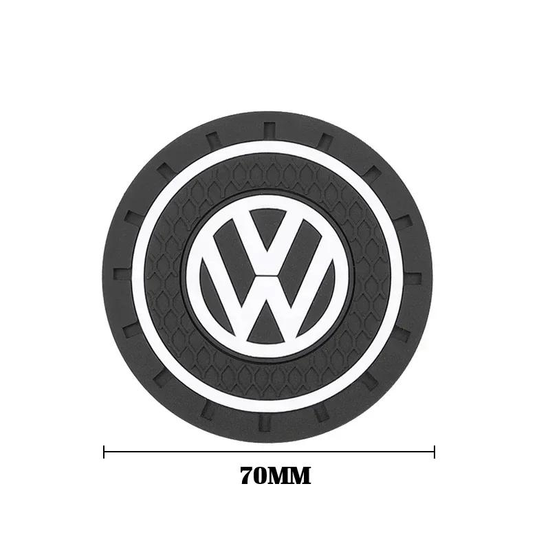 lmn1 Car Coaster Anti-Slip Water Cup Slot Pad Silica Gel pad For VW Scirocco Golf Amarok T5 Phaeton T-Cross Passat Polo Arteon Jetta