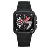 CURREN 8461 Men's Square Sports Watch with Silicone Strap and Multifunctional Six-Needle Calendar