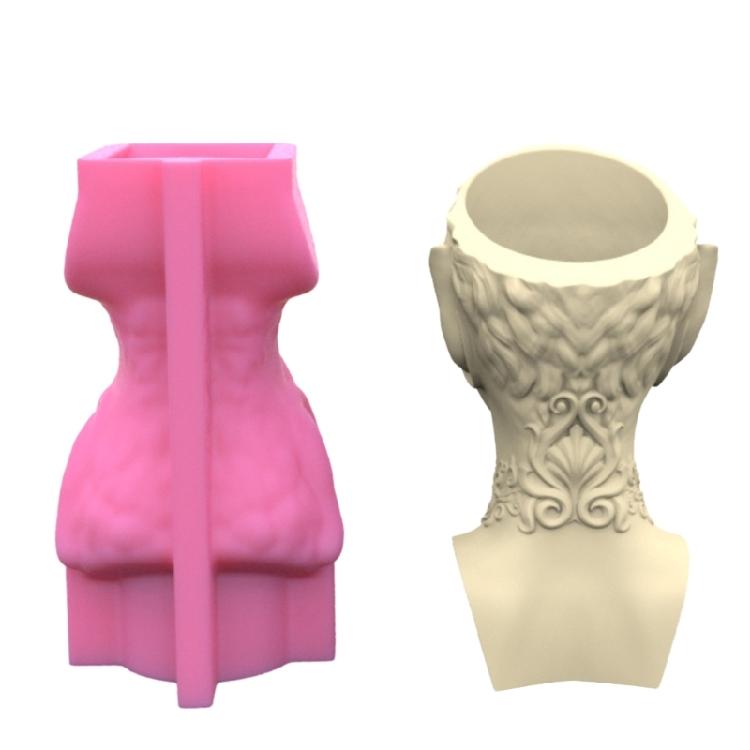 King Queen Portrait Gypsum Silicone Molds for Making Succulent Plant Flower Pot