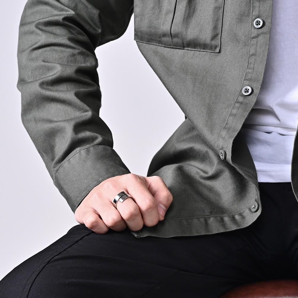 Minimalist Harajuku Style Lightning Opening Trendy Index Finger Ring Personalized Outfit Hollowed Out Titanium Steel Hand