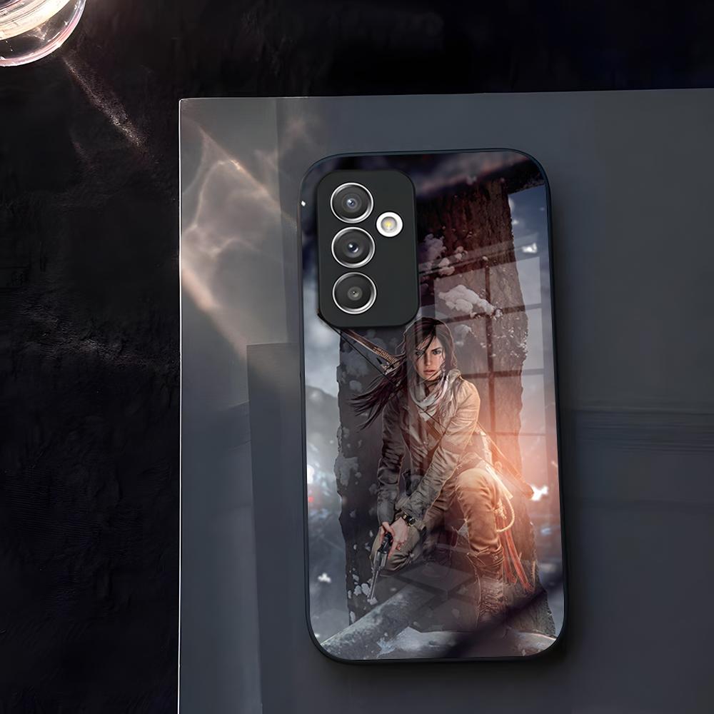 Tomb Raider Phone Case Glass For Samsung Galaxy S23 S24 S25 S21 S22 S20 Ultra Fe Plus A34 A54 A24 A52 A16 A53 M54 Cover