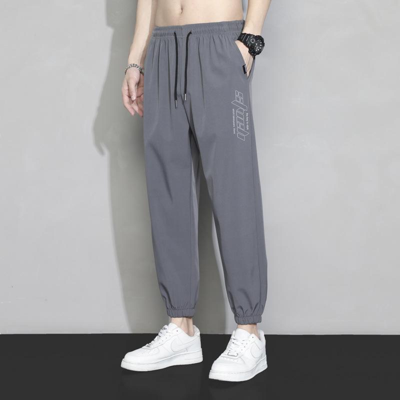 Eisseidenhose für den Sommer, dünne Herrenhose, lockere gerade Hose, weites Bein, 9 Zoll große Anzughose, Freizeithose