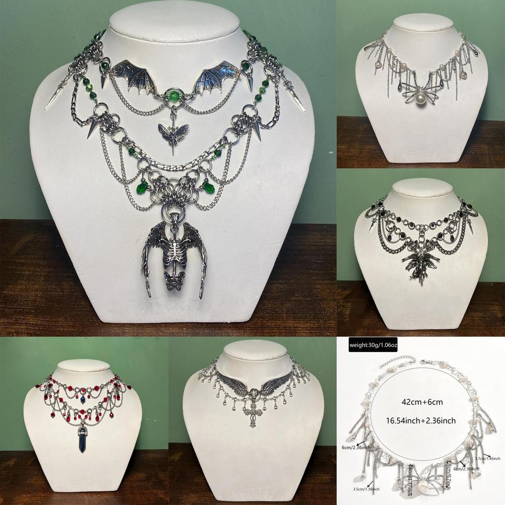 Geometriskt legeringshängehalsband för kvinnor Halloweenfestival modesmycken