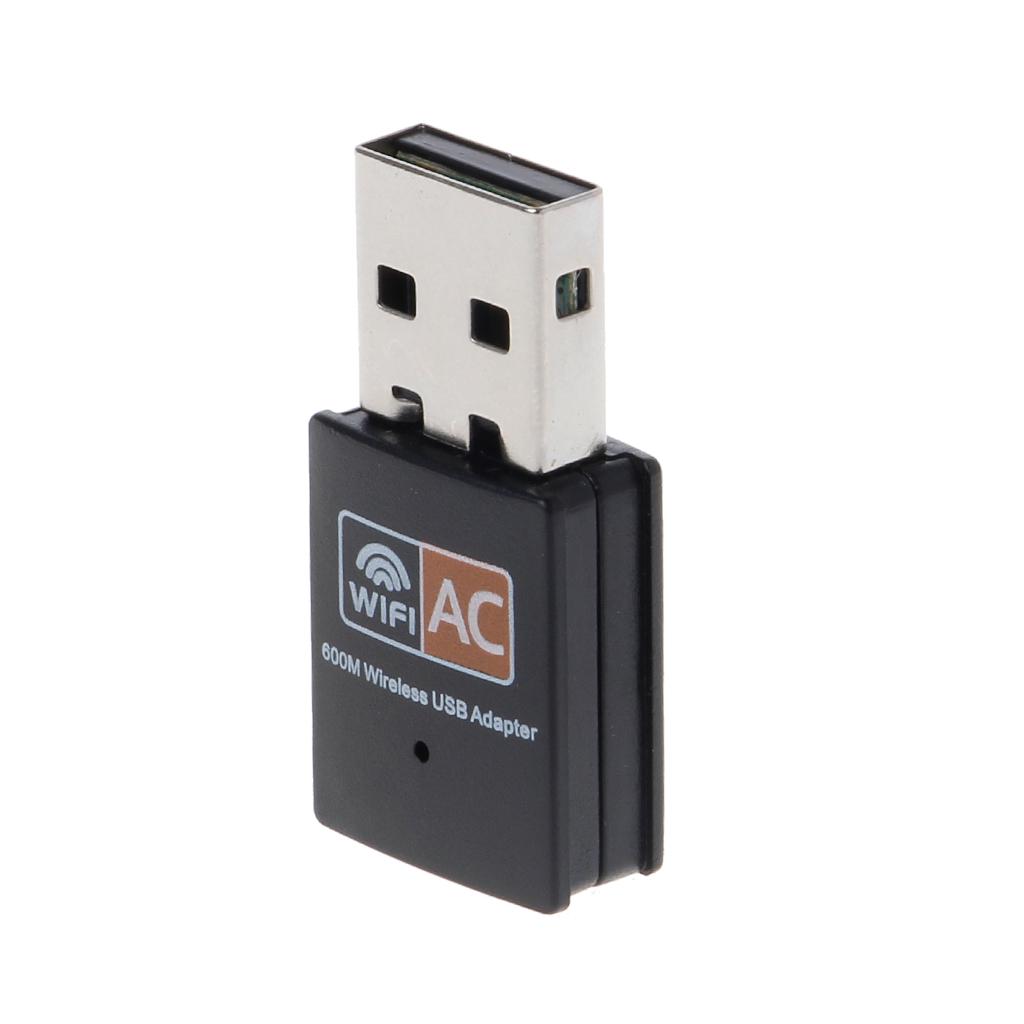 WIFI Adapter 600Mbps AC600 USB Wireless Network Card for Win 7 8 8.1 10 XP Vista for Mac 10.4-10.11 TV Receiver Accessor