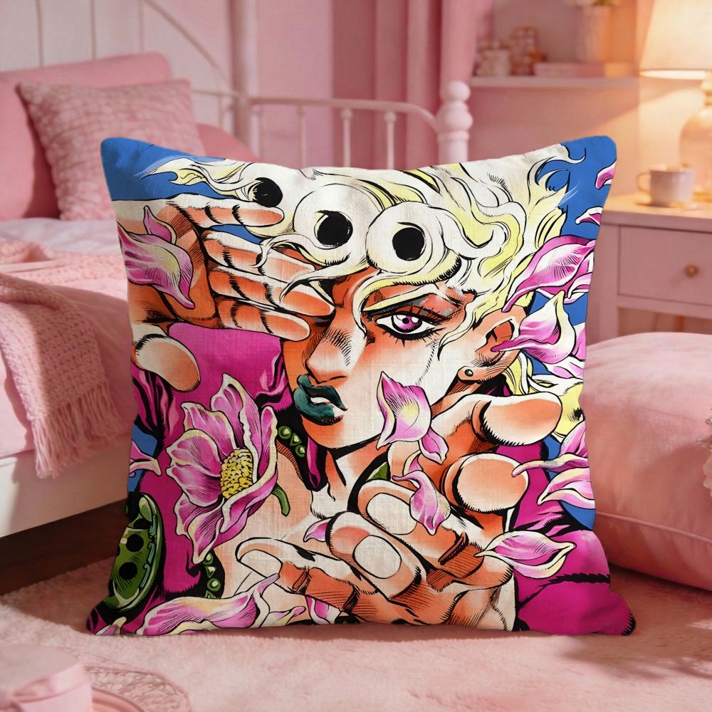 jJoJo Bizarre Adventure Cushion Cover Premium Comfort Reversible Pillow Cove Two in One Design for Any Room Car Interior