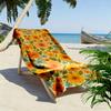 Floral Pattern with Yellow and Blue Flowers Beach towel quick-drying for travel outdoor sports jogging beach and swimming