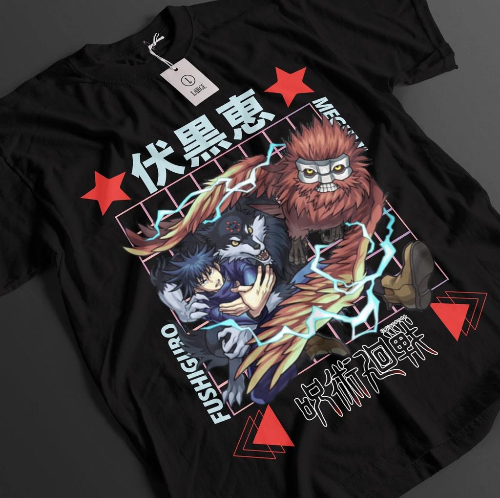 Maglietta Jujutsu Kaisen Megumi Fushiguro Maglietta Gojo Toji Top JJK Anime Mahoraga