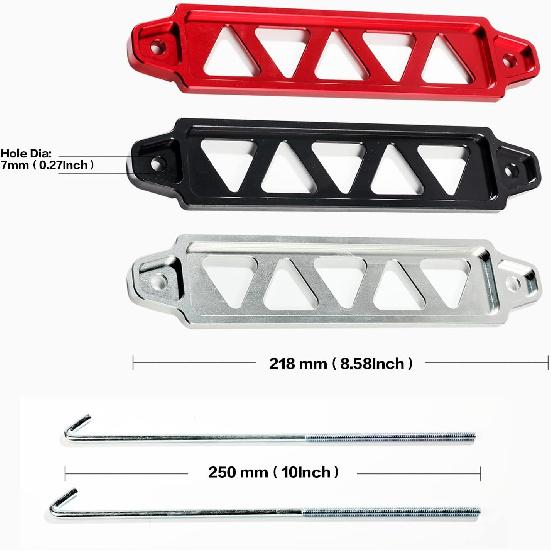 Battery Hold Down Bracket Holder, Car Battery Holder Kit With 10In J Bolts,Aluminum Alloy Battery Tie Down Mount Bracket, Battery Tray For Car