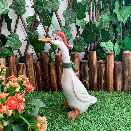 Resin Garden Figurine Cute Mushroom Goose Bunny Statue for Outdoor Garden Backyard Yard Porch Patio Lawn Decor