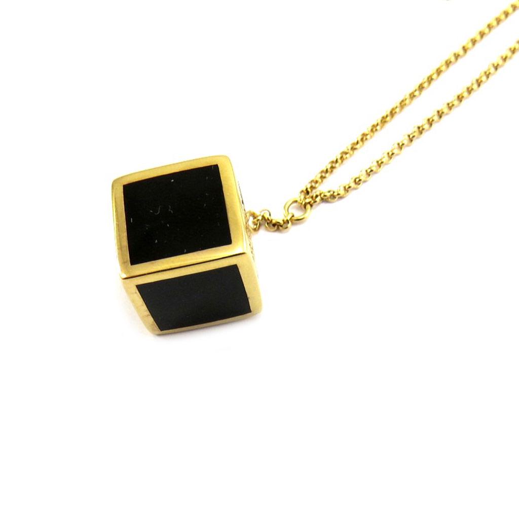 Altesse [L5355] - Gold Plated Necklace 'Calypso' Black White