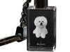 Bichon Frise, Bichon Tenerife, Bichon a Poil Frise - Crystal Key Ring with Dog Photo, Illuminated Key Ring, Unique Gift by Art-Dog Brand