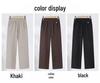Maternity High-Waisted Wool Wide-Leg Pants - Elastic, Plus Velvet, Thickened for Autumn & Winter