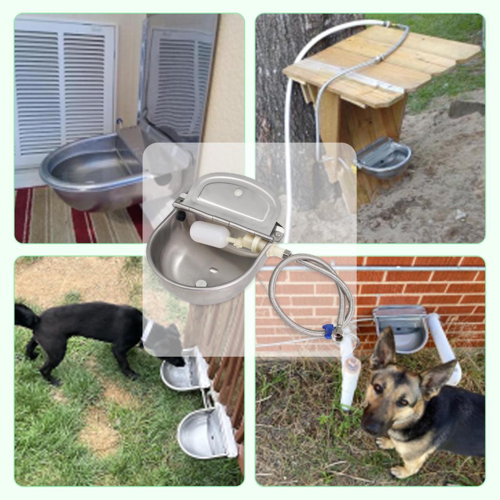 Automatic Cow Water Bowl Stainless Steel Drinking Waterer Bowl With Floating Ball For Cattle Sheep Float Bowl Goat Livestock