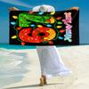 1PC Custom Name Christmas Donut Celebration Beach Towel Highly Absorbent And Sand-Resistant Towel for Swimming, Pool, Yoga, And Travel Lightweight