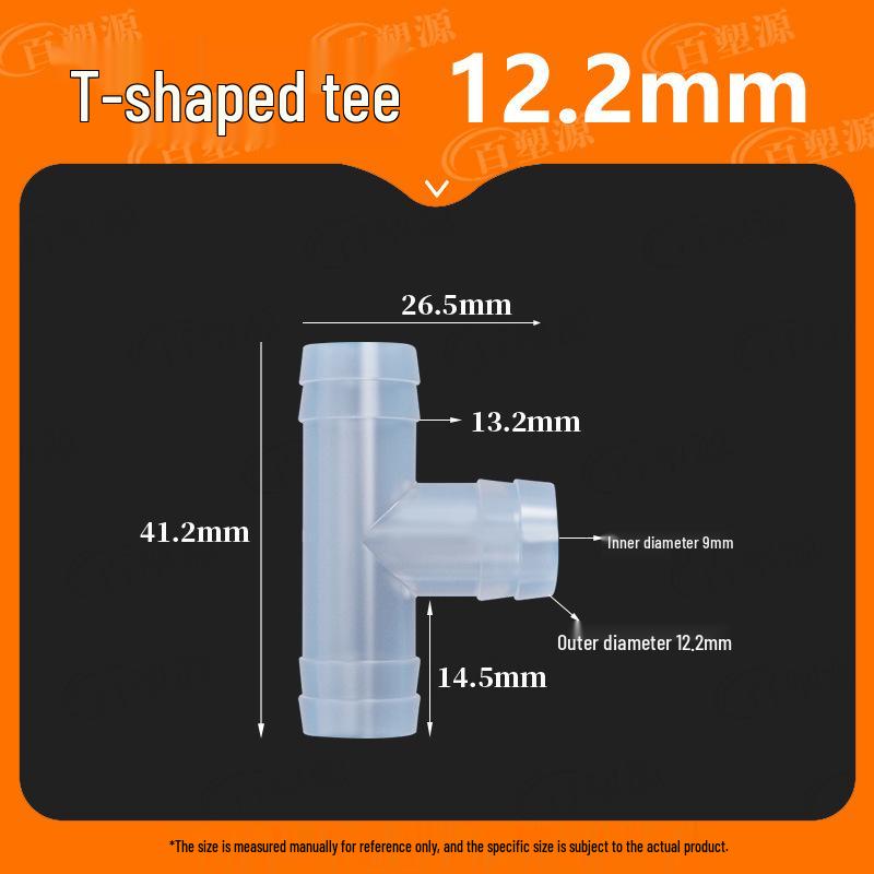 High-Temp Resistant Plastic Hose T-Connector, Quick Connect Fish Tank Accessory, PP Material