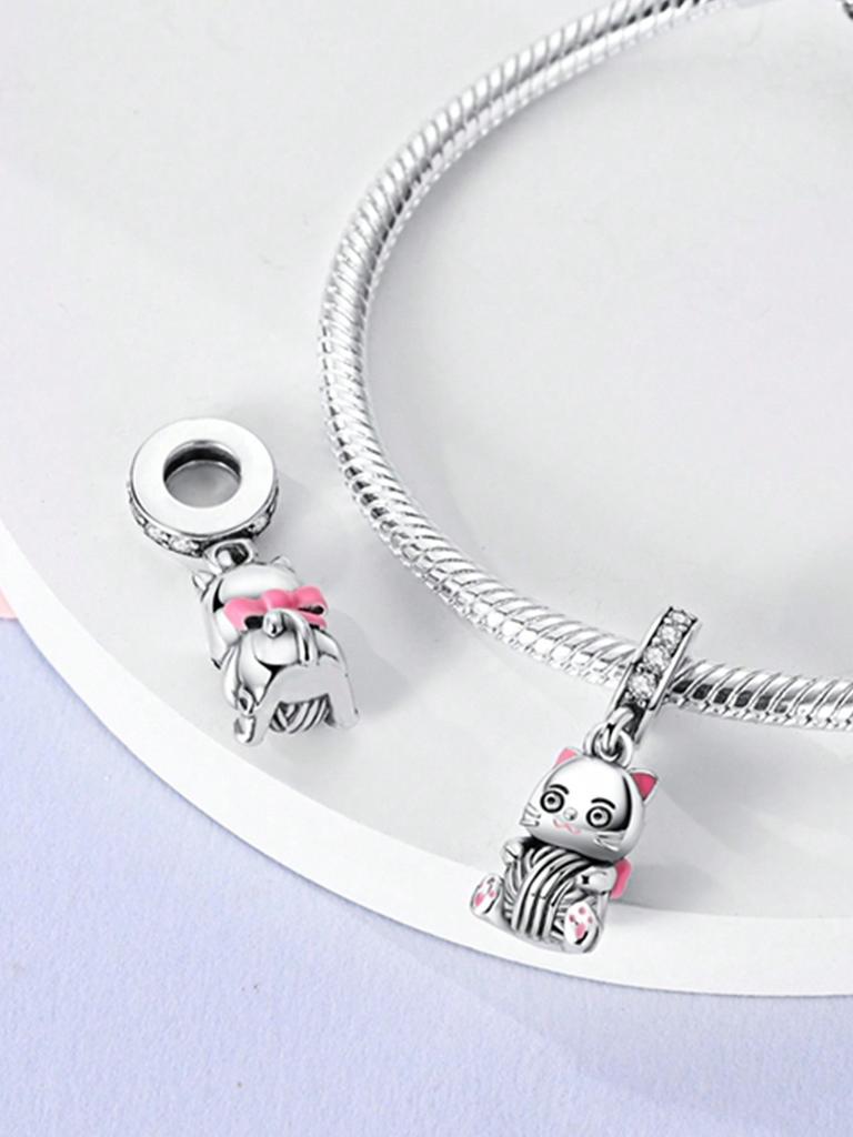 Charms Plata Cute Animal Cow Unicorn Beads Charm Copper Plated Fit Charms Original Bracelet For Jewelry Making Diy Charm