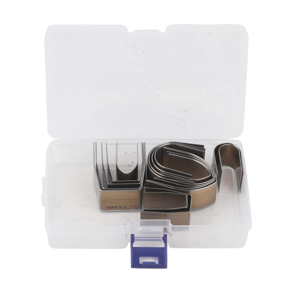 Set mit 18 Lederstanzern, Lederhandwerkswerkzeug, Kantenstanzer, Endstanzern, Legierungsstahl, V-förmig, U-förmig und U-förmig, mit Aufbewahrungskoffer