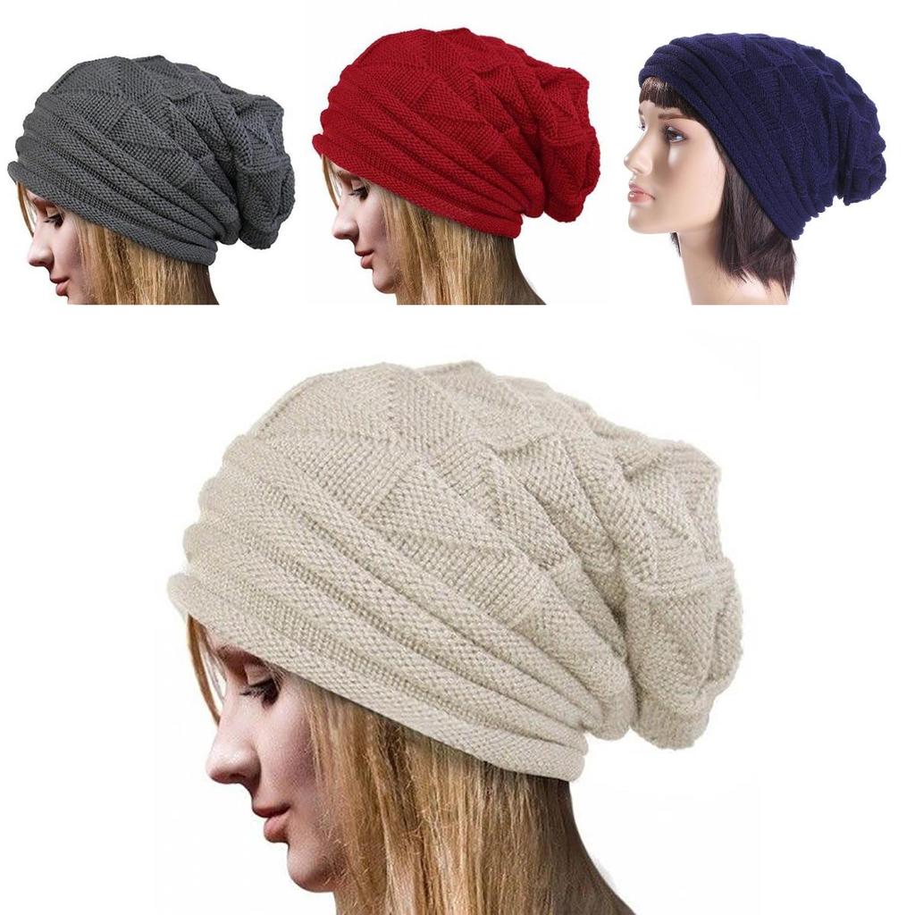 Cozy Fashion Spring Winter Slouch Ski Crochet Knit Slouchy Beanie Beret Hat For Women