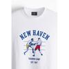 H M Loose FiT PrinTed T sHirT wHiTe New Haven