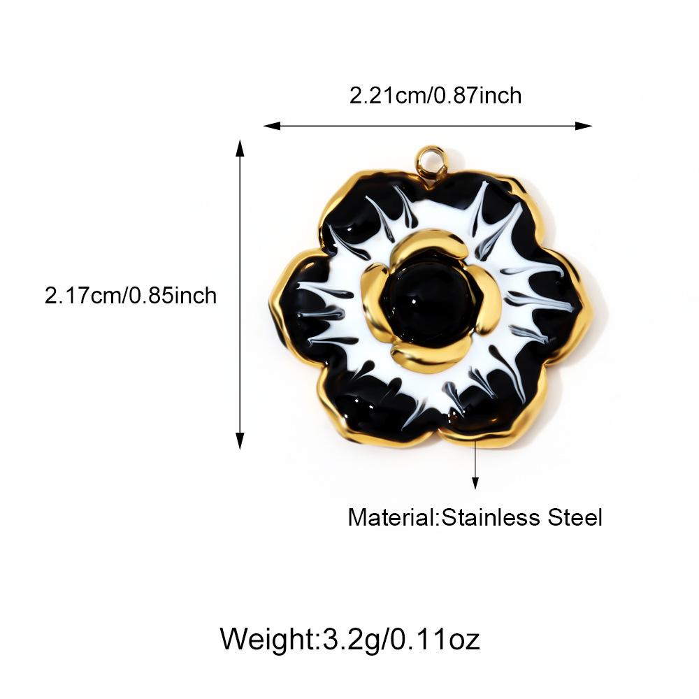 Three-Dimensional Rose Devil's Eye Cross Stainless Steel Pendants for DIY Necklaces