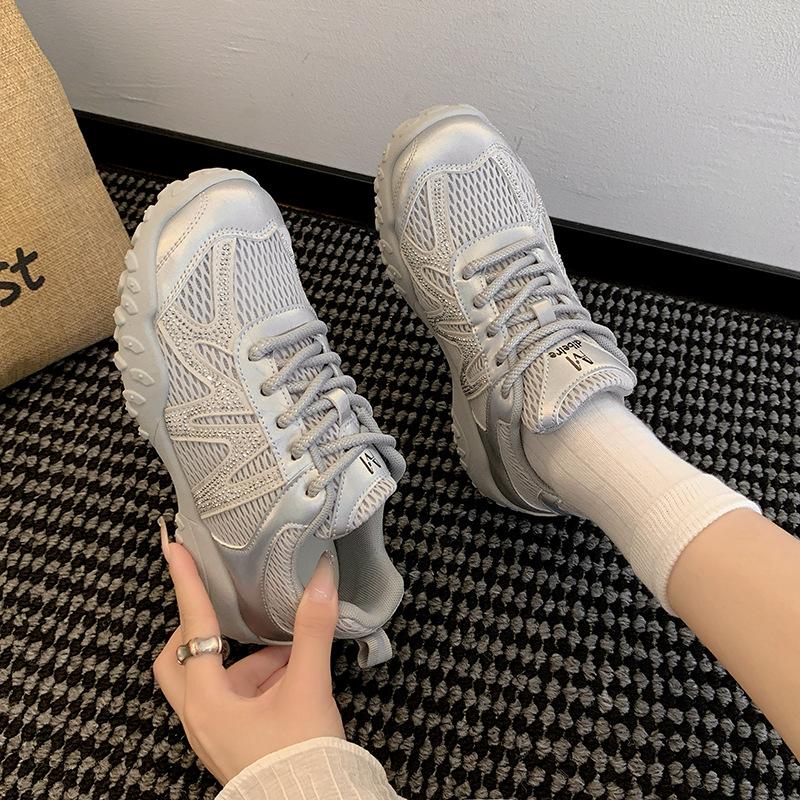 Breathable mesh German training shoes women's 2025 summer new versatile platform casual little white Forrest Gump shoes popular sports shoes