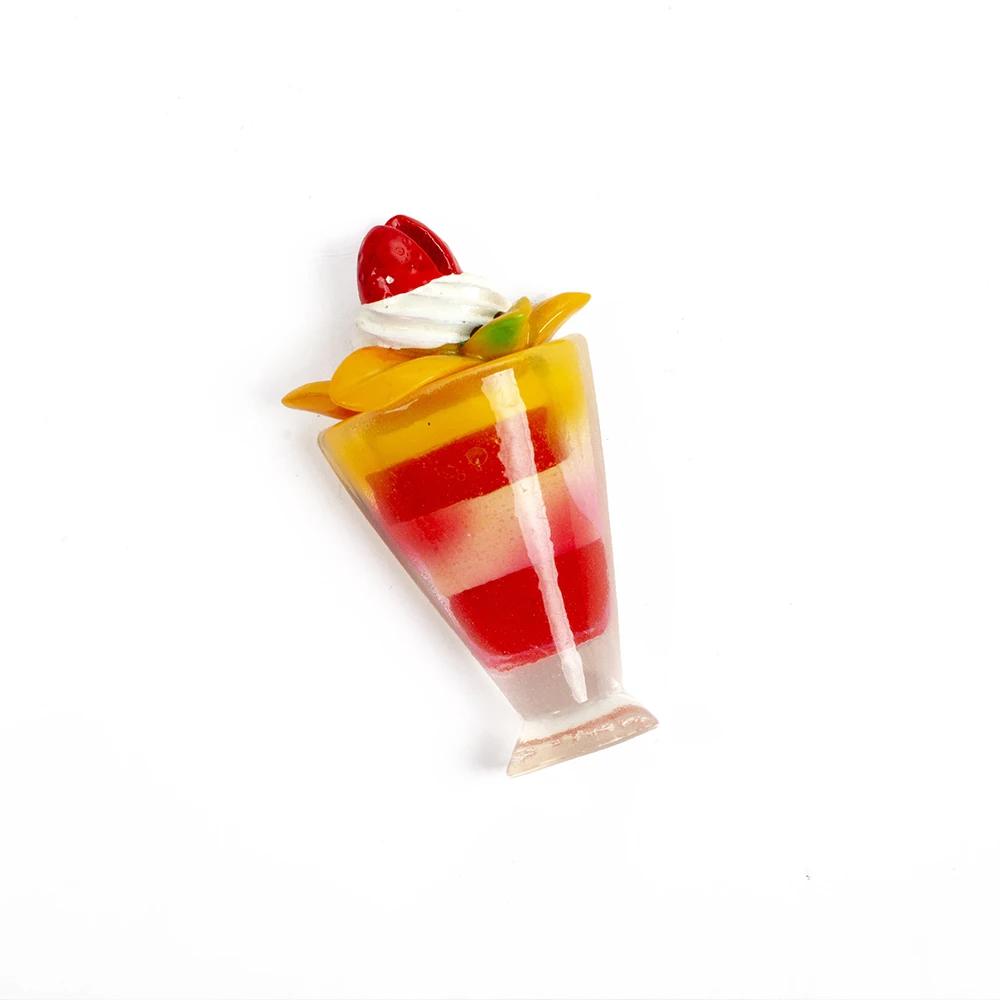 Creative Cartoon Afternoon Tea Food Resin Three-Dimensional Design Refrigerator Stickers Magnetic Message Home Decoration