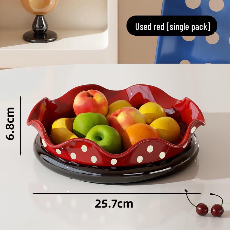 Vintage Red & White Polka Dot Ceramic Serving Dish Set