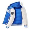 American Embroidered Down Cotton Contrasting Colors Loose Removable Hat Double-sided Hooded Cotton-padded Jacket