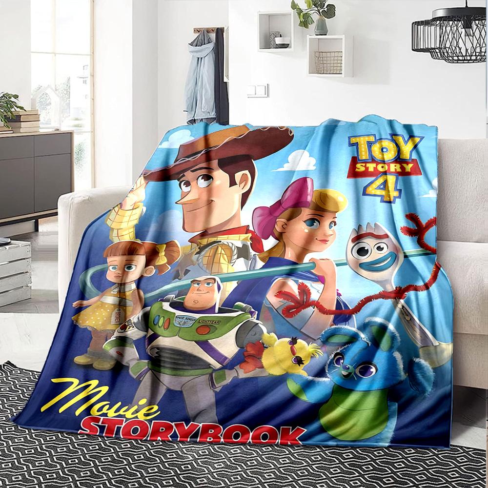 1pc Toy Story Adventure Flannel Blanket,Ultra Soft Warm Plush Throw for Home Bedroom Bed Sofa Cover Camping Picnic Gift Y71717