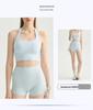 Women's Twisted Back Halter Yoga Tank With Built-in Bra Pads, Slimming Cropped Top for Pilates & Fitness