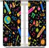 Funny Education Alphabet Abc Curtains,Cartoon Kids Learning Letters Watercolor Decor Rod Pocket Window Treatments For Boy Baby