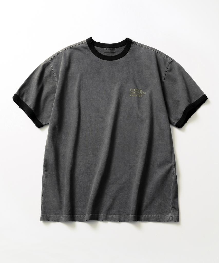 Ssieichisagongsa Signature Logo Pigment Ringer Tee Black