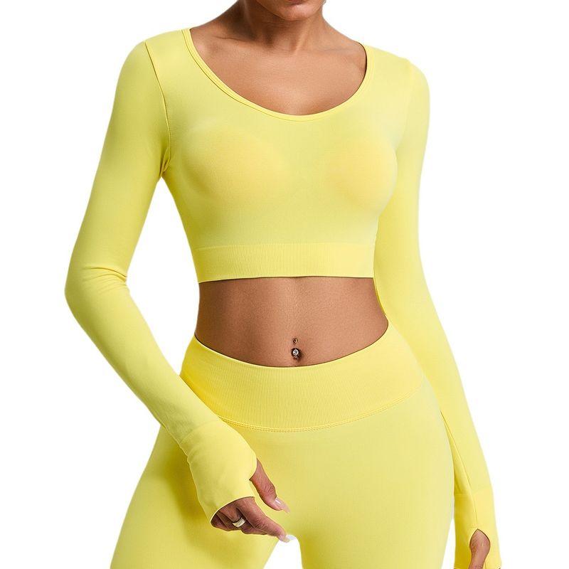 Fall and Winter New Arrival Seamless Long Sleeve Yoga Wear Women's Sports T-Shirt Tops Breathable Quick-Drying Tight Workout Clothes
