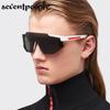 Sports Oversized One-Piece Shield Sunglasses Women  Luxury Steampunk Outdoor Goggle Sun Glasses For Male Punk Shades UV400