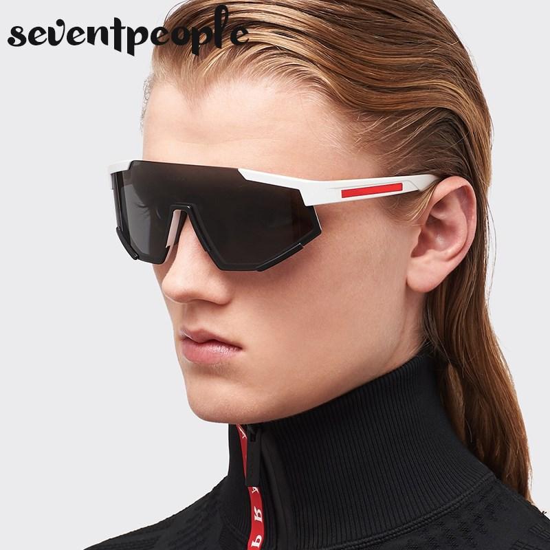 Sports Oversized One-Piece Shield Sunglasses Women  Luxury Steampunk Outdoor Goggle Sun Glasses For Male Punk Shades UV400