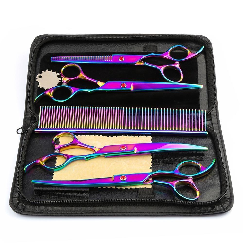 7Inch Pet Grooming Scissors Kit  Stainless Steel Trimming Pet Scissors Tool
