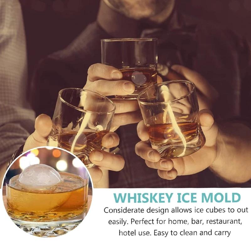 Four Hole Ice Hockey Silicone Mold Spherical Ice Grid Tool Ice Maker Ice Hockey Ball Whiskey Vodka Circular Ice Box Ice Hockey