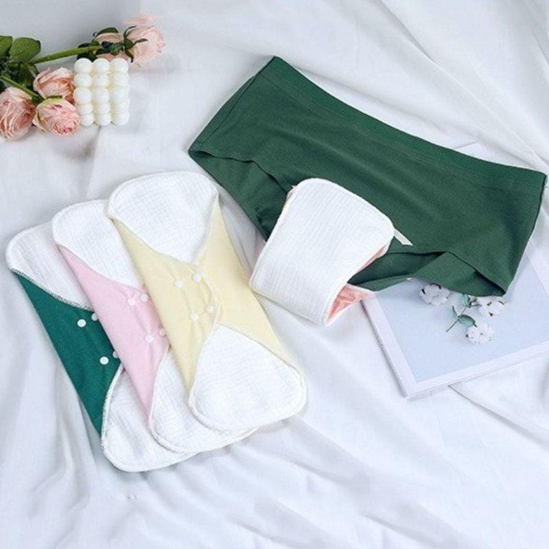 Washable Menstrual Cloth Pads 33cm Large Reusable Sanitary Napkin Soft Pantyliner High Absorbency Panty Liner Urine Protection