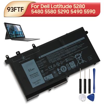 Rechargeable Lithium Battery For Dell Latitude 5280 5480 5580 5290 5490 5590 93FTF 083XPC 4YFVG 3DDDG Laptop Battery 51wh