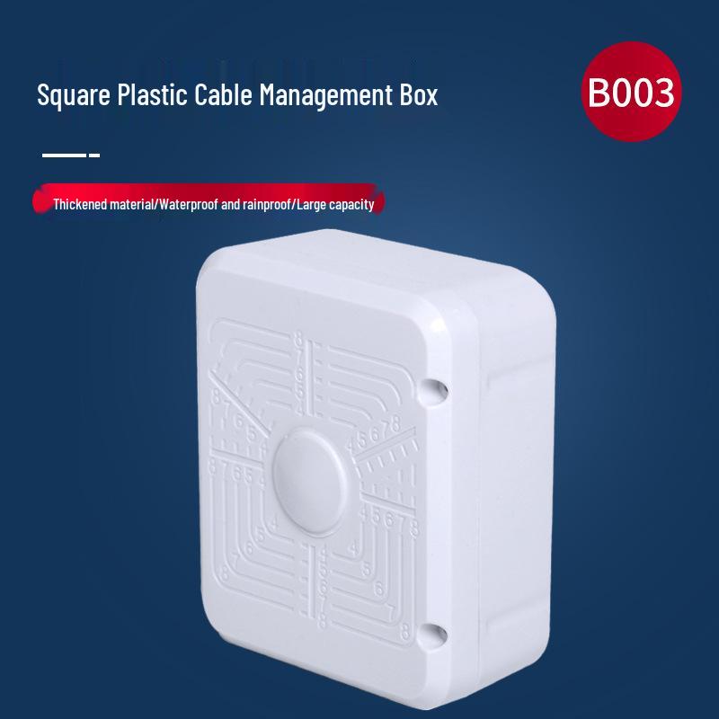 Square Plastic Outdoor Waterproof Cable Concealer Box for Camera Power and Storage.